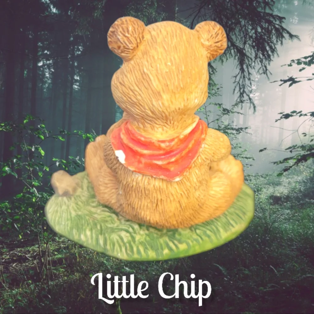 Vtg Camping Bear Figurine Marshmallow Fire